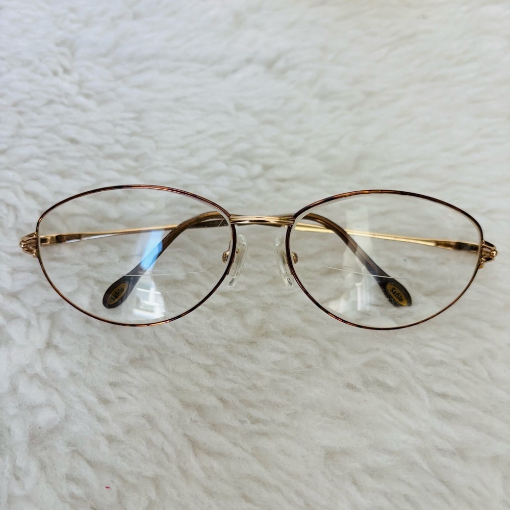 Safilo Emozioni Brown Tortoise/Gold Oval Glasses Frame Only